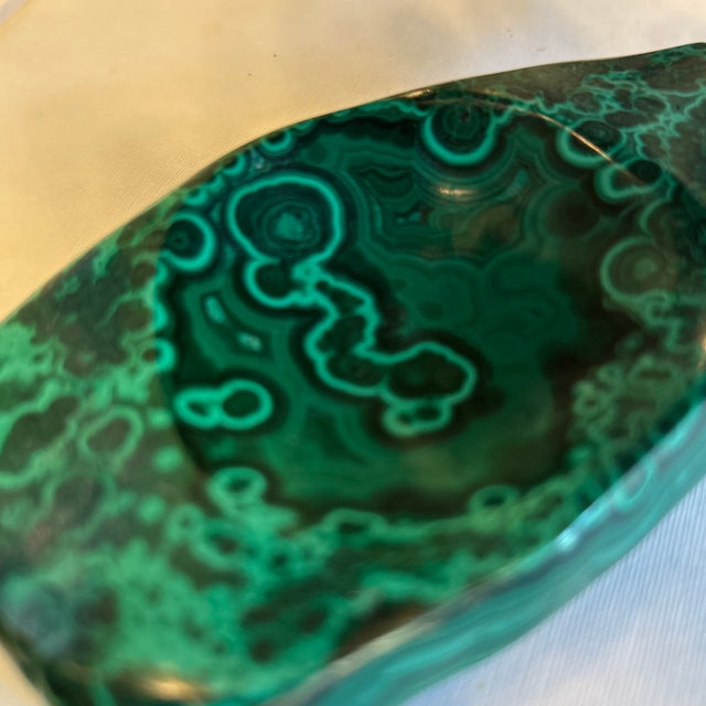 Gemstone Chunk of Natural Green Malachite - Paperweight or Decorative Vanity Dish For Sale - Image 7 of 8