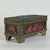 Vintage Painted Tramp / Folk Art Sewing Box With Large Pincushion Top & Red Heart Carving For Sale - Image 10 of 18