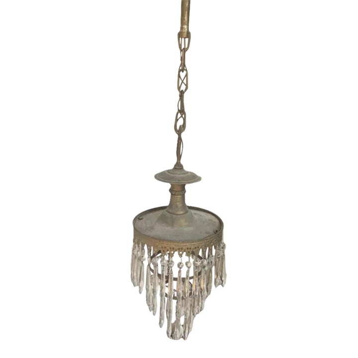 1960’s Traditional Brass Rim Pendant | Chairish