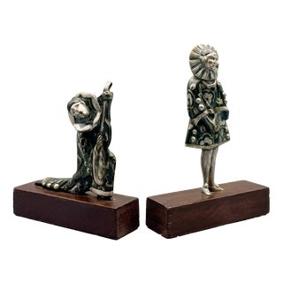 Art Deco Commedia dell'Arte Bookends, 1920s, Set of 2 For Sale