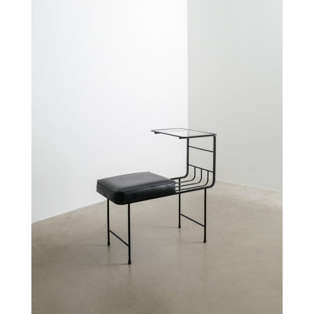 Mid-Century French Black Bench from Mathieu Matégot, France, 1950s For Sale - Image 3 of 6