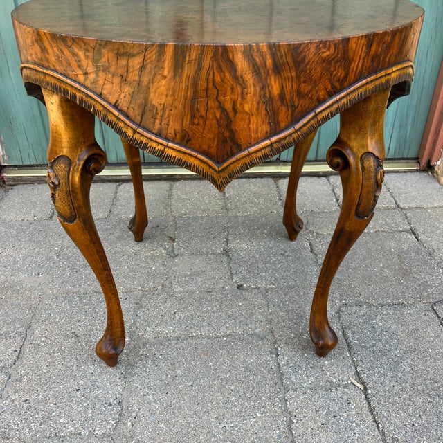 Brown Trouvailles Inc., Watertown, Mass. Tablecloth/Apron Edge Accent Table For Sale - Image 8 of 11