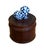 Wood Late 20th Century Thai Turned Wood Trinket Box With Blue & White Ceramic Dog Finial For Sale - Image 7 of 9