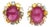 Bochic "Orient" Pastel Sapphires & Red Rubies Earrings Set In 18K Gold & Silver For Sale
