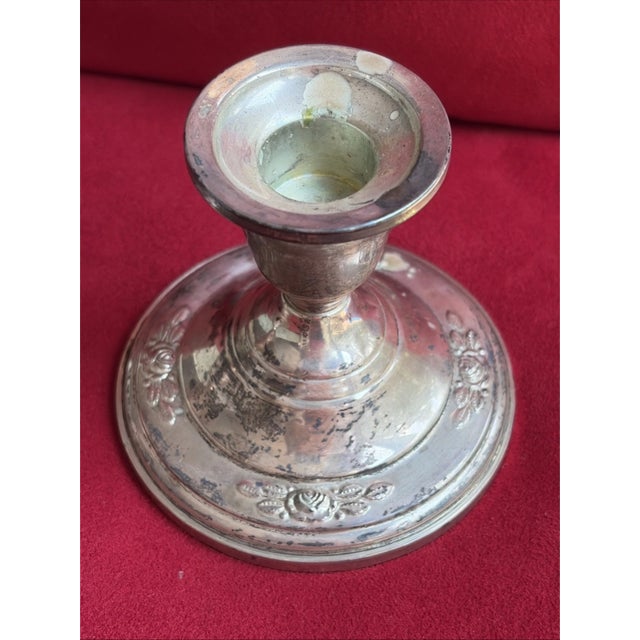 These vintage Weighted Sterling Silver Candlesticks are a classic American design from the mid-century modern era. Made by...