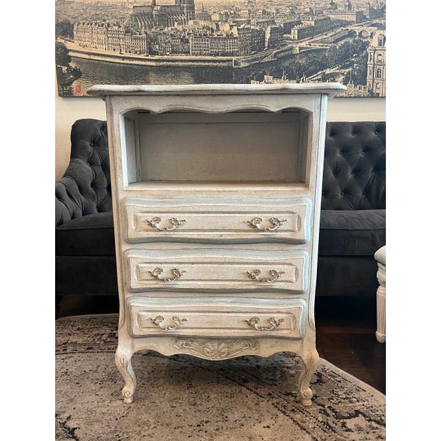 Vintage Country French Occasional Painted Cabinet Nightstand - Mid 20th C For Sale - Image 9 of 9