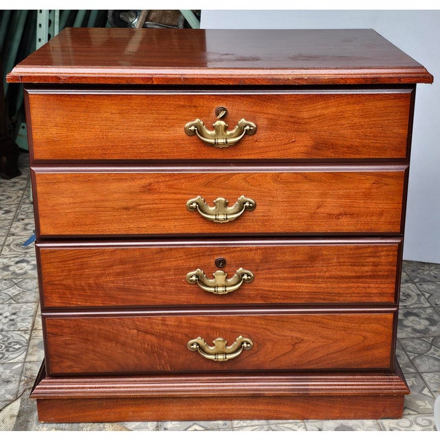 Indiana Furniture Chippendale Style Two-Drawer Lateral Filing Cabinet With Lock For Sale - Image 4 of 12