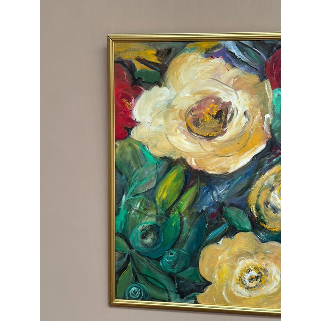 Inger Gremmel, Blommor (Flowers), 1950s, Oil on Panel, Framed For Sale - Image 10 of 18