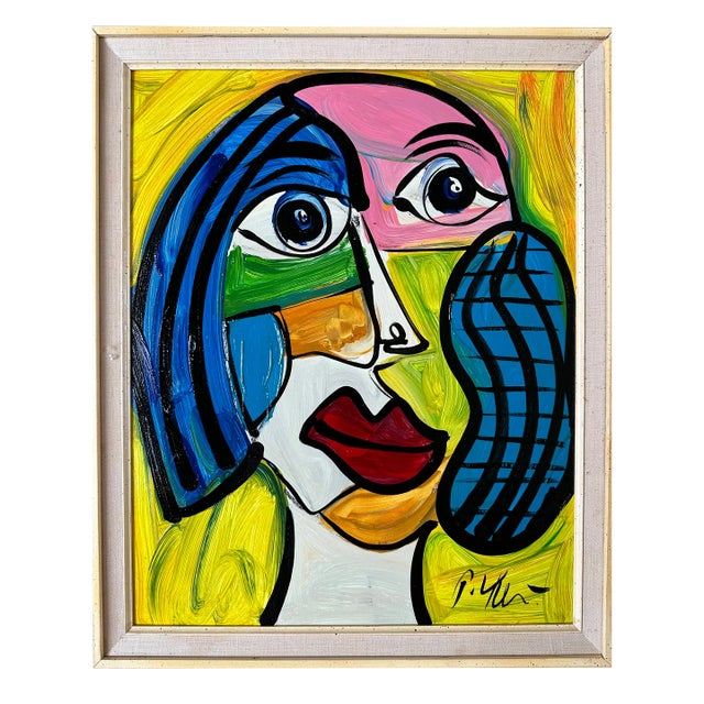 Picasso Style Original Painting by Peter Keil For Sale