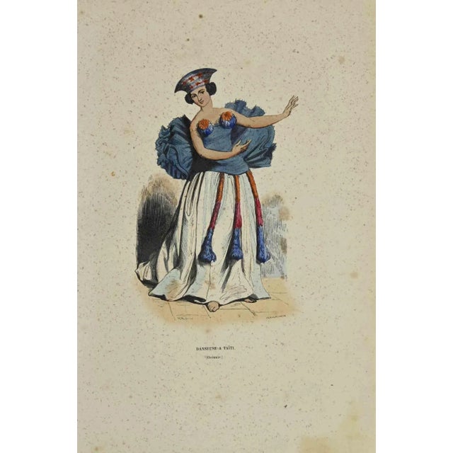 Danseuse a Taiti is a hand colored lithographs made by Auguste Wahlen in 1844. Good conditions. The artwork belongs to the...