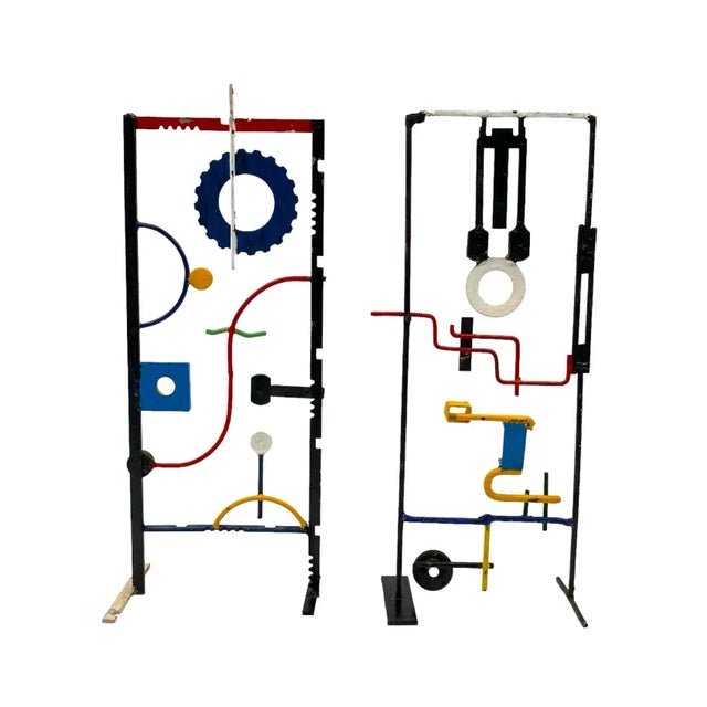 Modern Abstract Lacquered Metal Set of 2 Sculptures, France, 1930 For Sale - Image 4 of 12