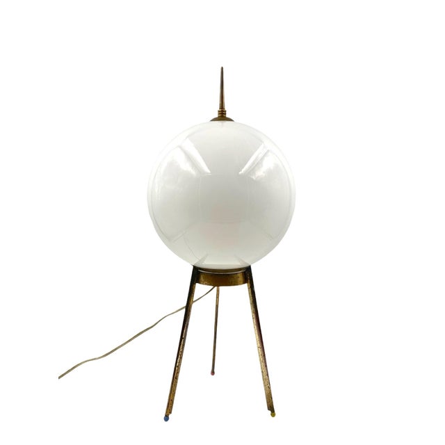 Mid-Century Tripod Brass Table Lamp, 1950s For Sale - Image 12 of 18