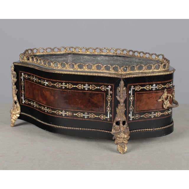 French 19th Century Napoleon III Marquetry Jardiniere or Planter For Sale - Image 3 of 10