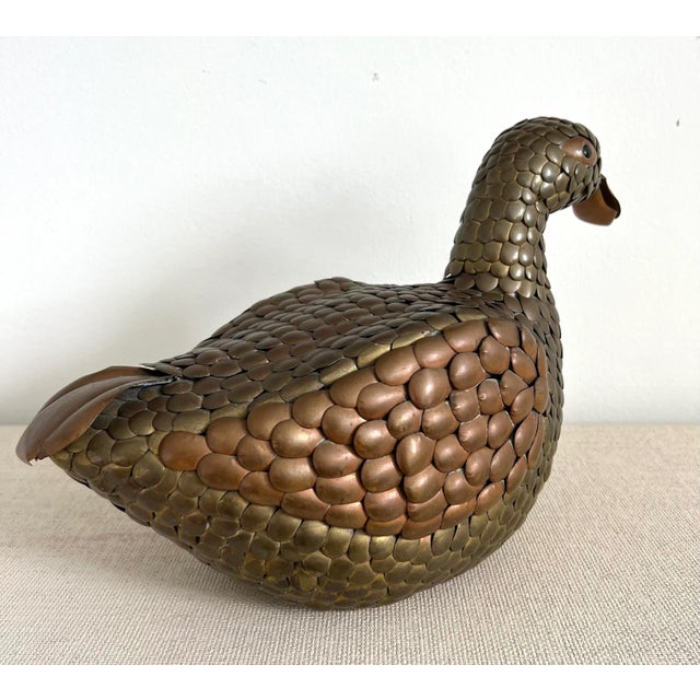 Sergio Bustamante Large Sergio Bustamante Style Vintage Metal Sitting Duck For Sale - Image 4 of 12