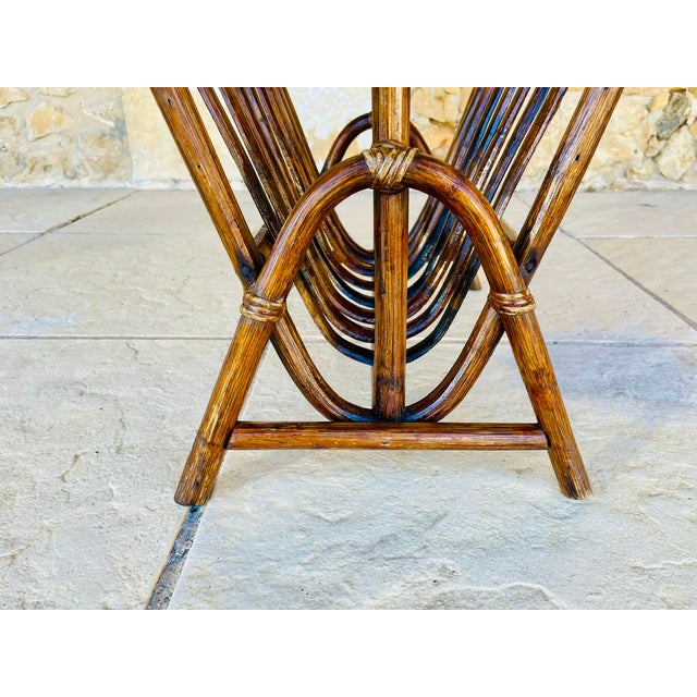 Vintage Bamboo Rattan Magazine Rack, 1970s For Sale - Image 11 of 16