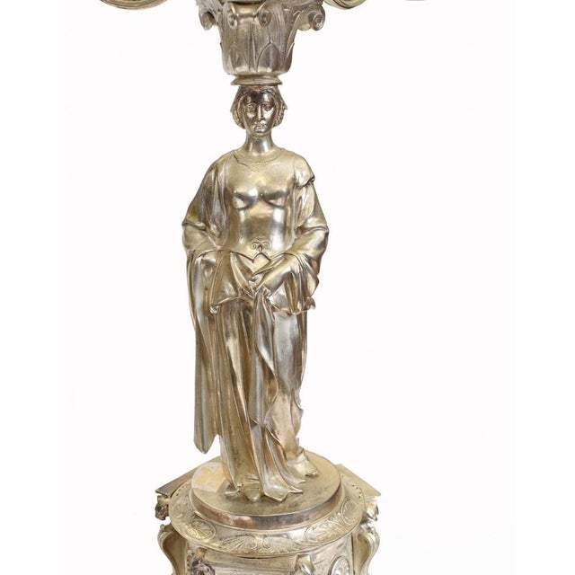 English Victorian Silver-Plated Candelabras, Set of 2 For Sale - Image 4 of 14