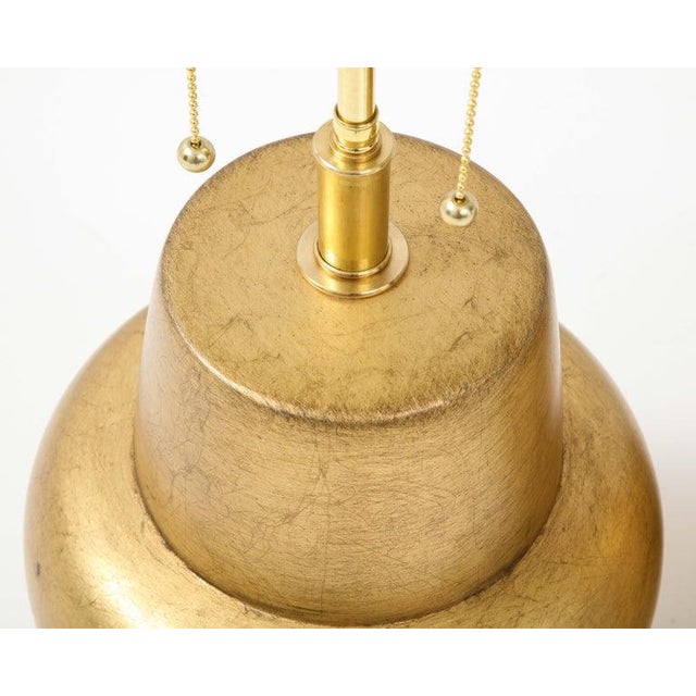 1950s Pair of James Mont Design Gilt Leafed Lamps For Sale - Image 5 of 12