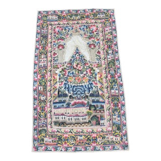 Late 19th / E. 20th Century Ottoman Turkish Mihrab Embroidered Tapestry For Sale