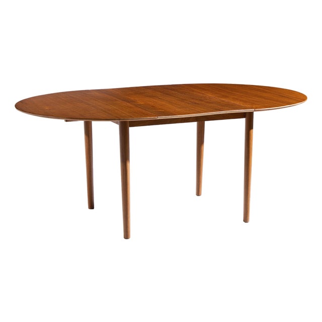 Moreddi Style Mid Century Danish Teak Expanding Dining Table With 1 Leaf For Sale