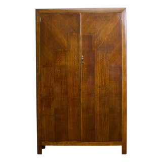 Art Deco Oak Wardrobe, 1930s For Sale