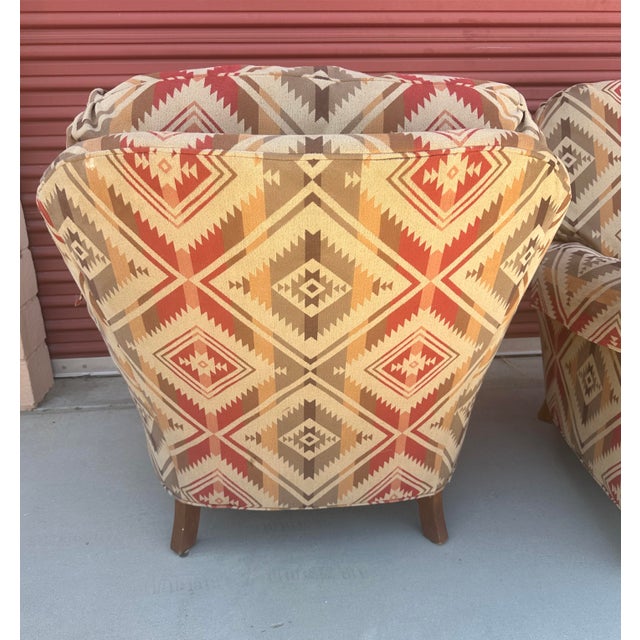 Cabin Pair of Century Furniture Southwest Club Chairs For Sale - Image 3 of 12