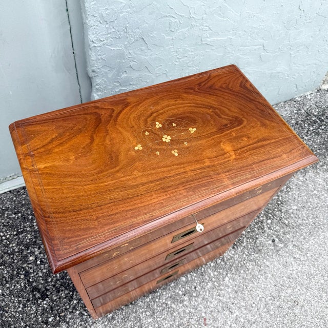Italian Vintage Italian Style Wooden Jewelry/Silverware Chest For Sale - Image 3 of 9