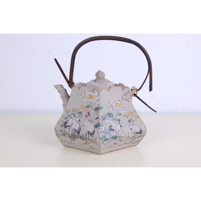 Oriental Tea Service in Hand-Painted Porcelain, Set of 9 For Sale - Image 4 of 18