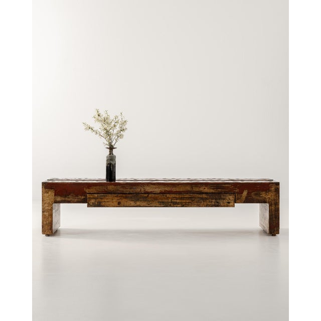 Chinoiserie Coffee Table with Two Drawers, Antique, India, 20th Century For Sale - Image 4 of 16