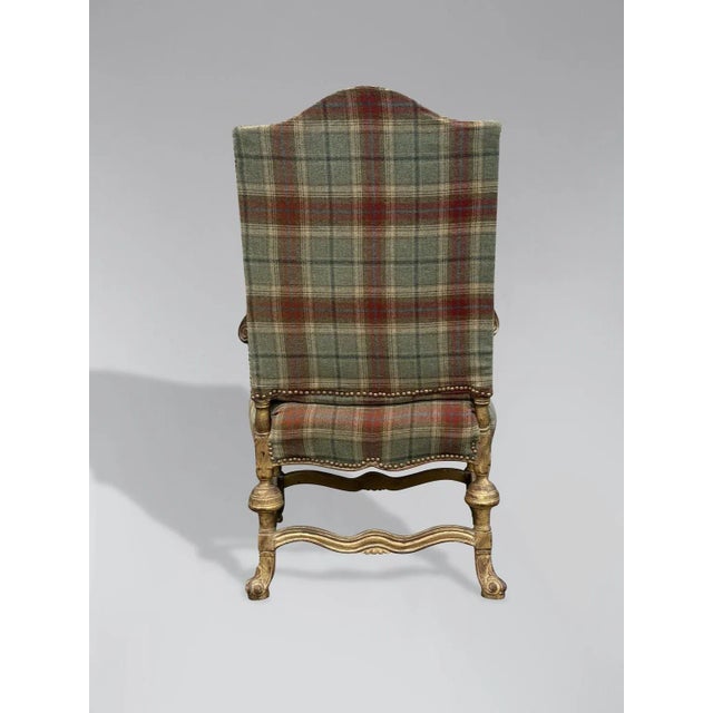 Green Set of Large 19th Century French Giltwood Throne Armchairs, 1880 For Sale - Image 8 of 12