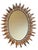 Large oval wrought iron sunburst mirror from the 1950s. Handcrafted in Italy, decorated with leaves. Copper color.