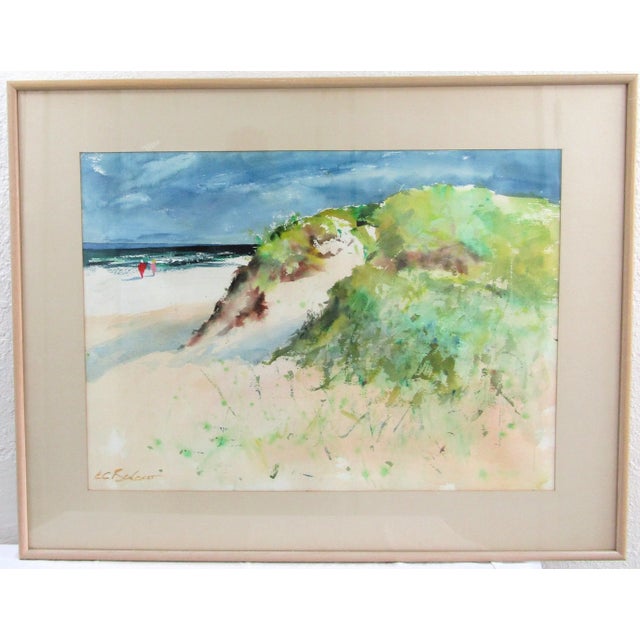 Vintage Original E. G. Bengert Watercolor Painting of Beach Sand Dunes Elwood George Bengert (New Jersey, New York, 1922 -...