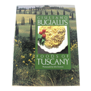 1990s Giulliano Bugialli’s Foods of Tuscany Italian Cook Book, Retro Kitchen Decor, Old Hardcover Cookbook Gift for Foodie, Italian
