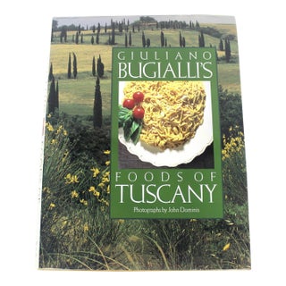 1990s Giulliano Bugialli’s Foods of Tuscany Italian Cook Book, Retro Kitchen Decor, Old Hardcover Cookbook Gift for Foodie, Shower Gift Italian For Sale