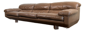 Vintage 1980's Italian Leather Sofa
