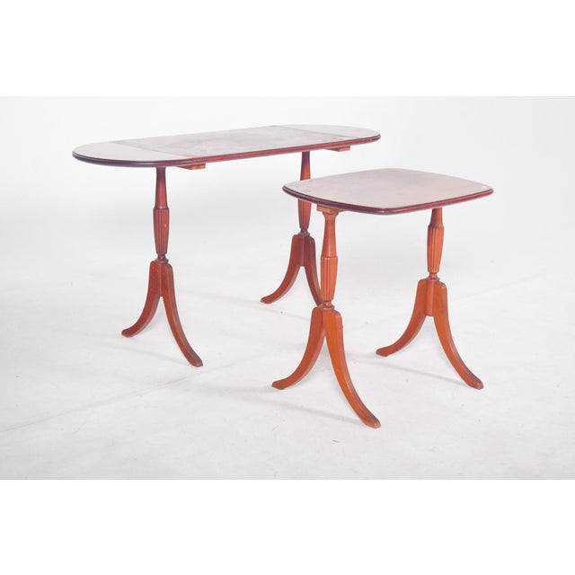 English Wood Nesting Tables, 1890s, Set of 2 For Sale - Image 5 of 11