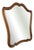 Vintage French Wall Mirror with Curved Oak Frame For Sale