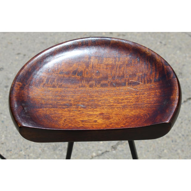 Black Mid Century Modern Greta Grossman Style Bar Stools- a Pair For Sale - Image 8 of 13