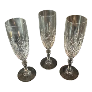 Late 20th Century Tiffany & Co. Newport Champaign Flutes- Set of 3