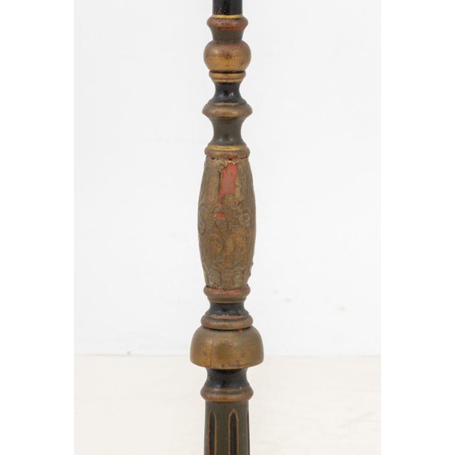 Mid 20th Century Neoclassical Style Ebonized & Giltwood Floor Lamp For Sale - Image 5 of 6