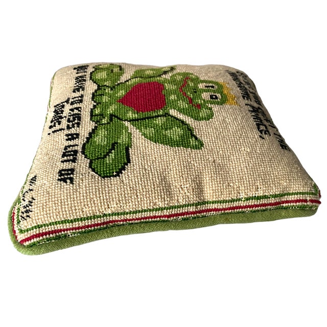 1970s Signed "You Have to Kiss a Lot of Frogs" Prince Needlepoint