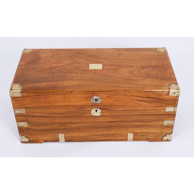 This is beautifully antique petit Georgian camphorwood military campaign trunk or coffer, circa 1840 in date. This...