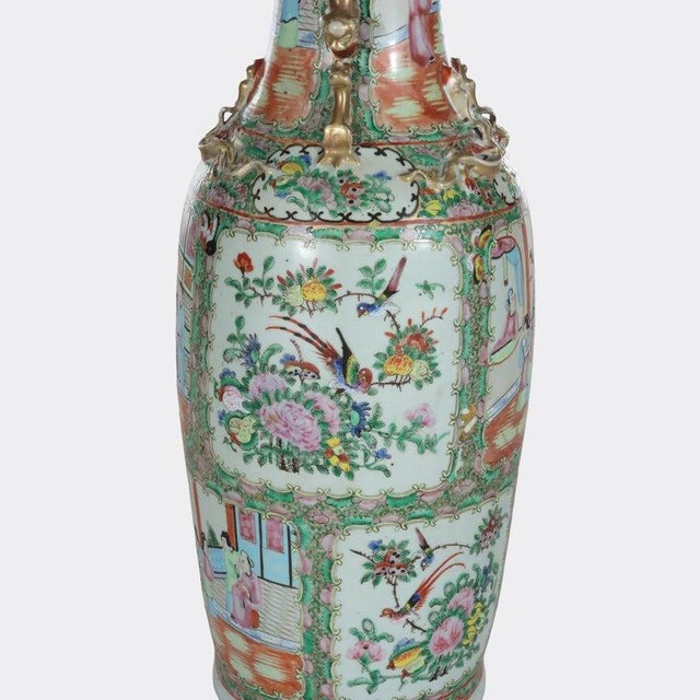 Large Antique Chinese Rose Medallion Porcelain Floor Vase C1920 Measures - 24" x 8 3/4" x 8 3/4" An exquisite antique...