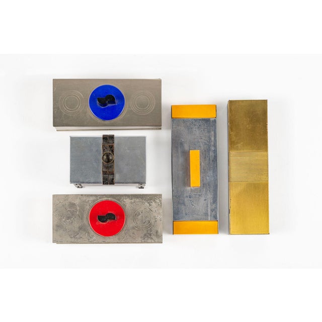 Mid-Century Modern Rare Antique Art Deco Chase & Revere Metal Cigarette Smoking Boxes 1930s For Sale - Image 3 of 18