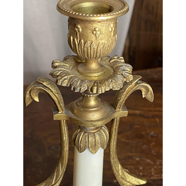 Antique French Bronze and Marble Candleholders from Befos, Set of 2 For Sale - Image 15 of 18