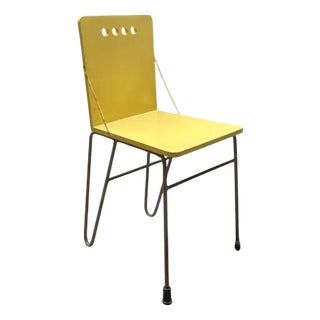 Mid-Century Modern Dutch Yellow Lacquered Plywood and Metal Dining Chair by Gerrit Jr. Rietveld, 1954 For Sale