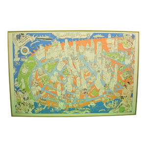 1930s Downtown District of Manhattan... Nieuw Amsterdam and New York 1789- 1939 Reproduction Print, Framed