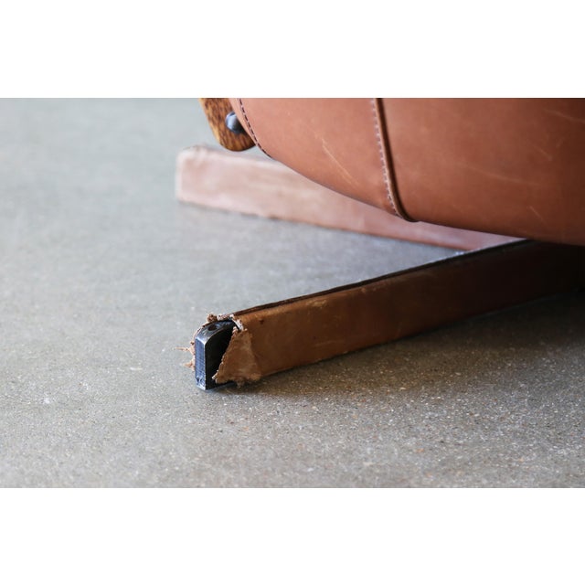 Pacific Green Tavarua Swivel Lounge Chair Palm Wood and Leather C. 2000s For Sale - Image 13 of 13