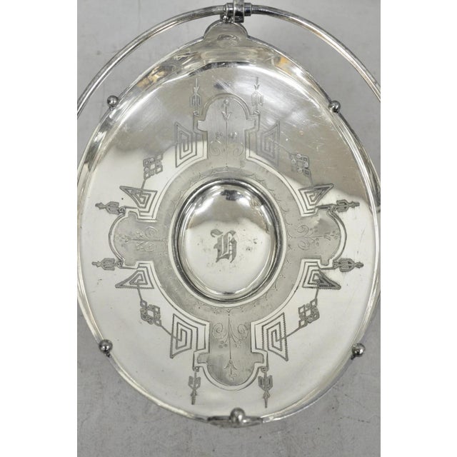 Late 19th Century Antique Reed & Barton English Regency Figural Bread Basket With Whippet Dog Base For Sale - Image 5 of 18