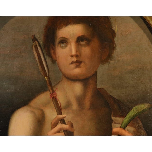 Andrea Del Sarto. Bottega, Saint Sebastian Del Sarto, 1560, Oil on Panel For Sale - Image 8 of 13