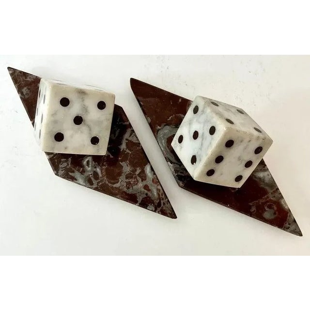 Marble Dice Bookends with Marble Bases - A Pair For Sale - Image 4 of 11